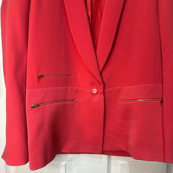 MAJE Paris Pink Zip Pocket Blazer With Gold Accents Size 38 (US 6) - Picture 3 of 8